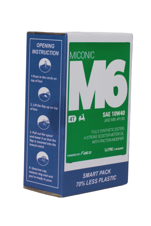 FALCO MICONIC M6 10W40 Fully-Synthetic Ester 4-Stroke Scooter Motor Oil (1 Liter)